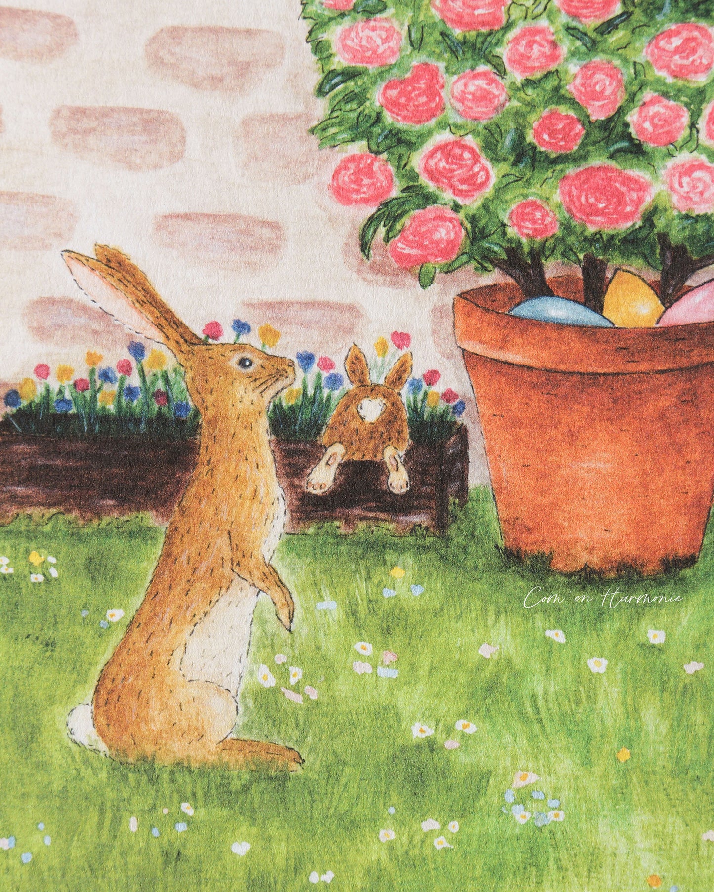 AFFICHE A4 - LAPINS AU JARDIN