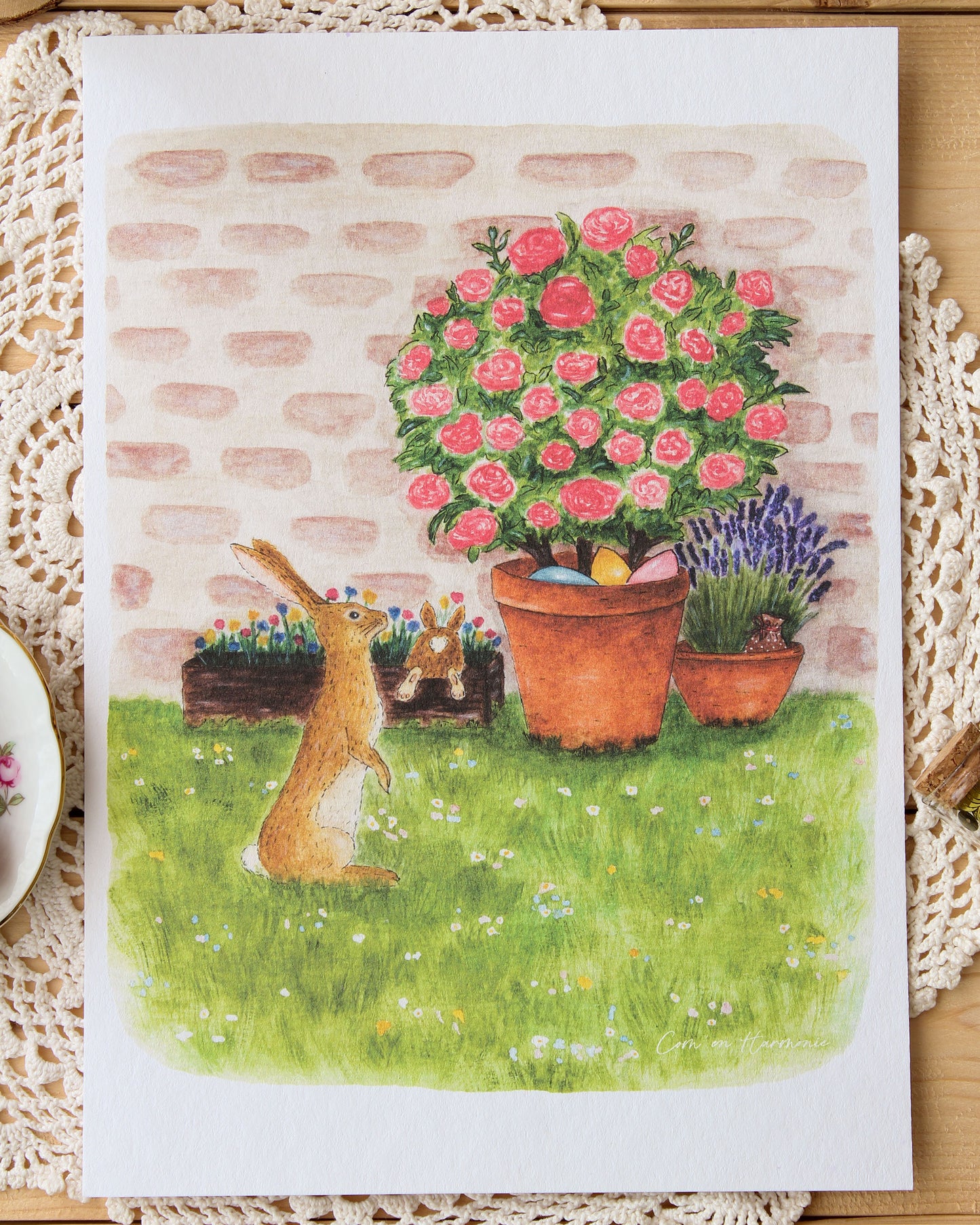 AFFICHE A4 - LAPINS AU JARDIN