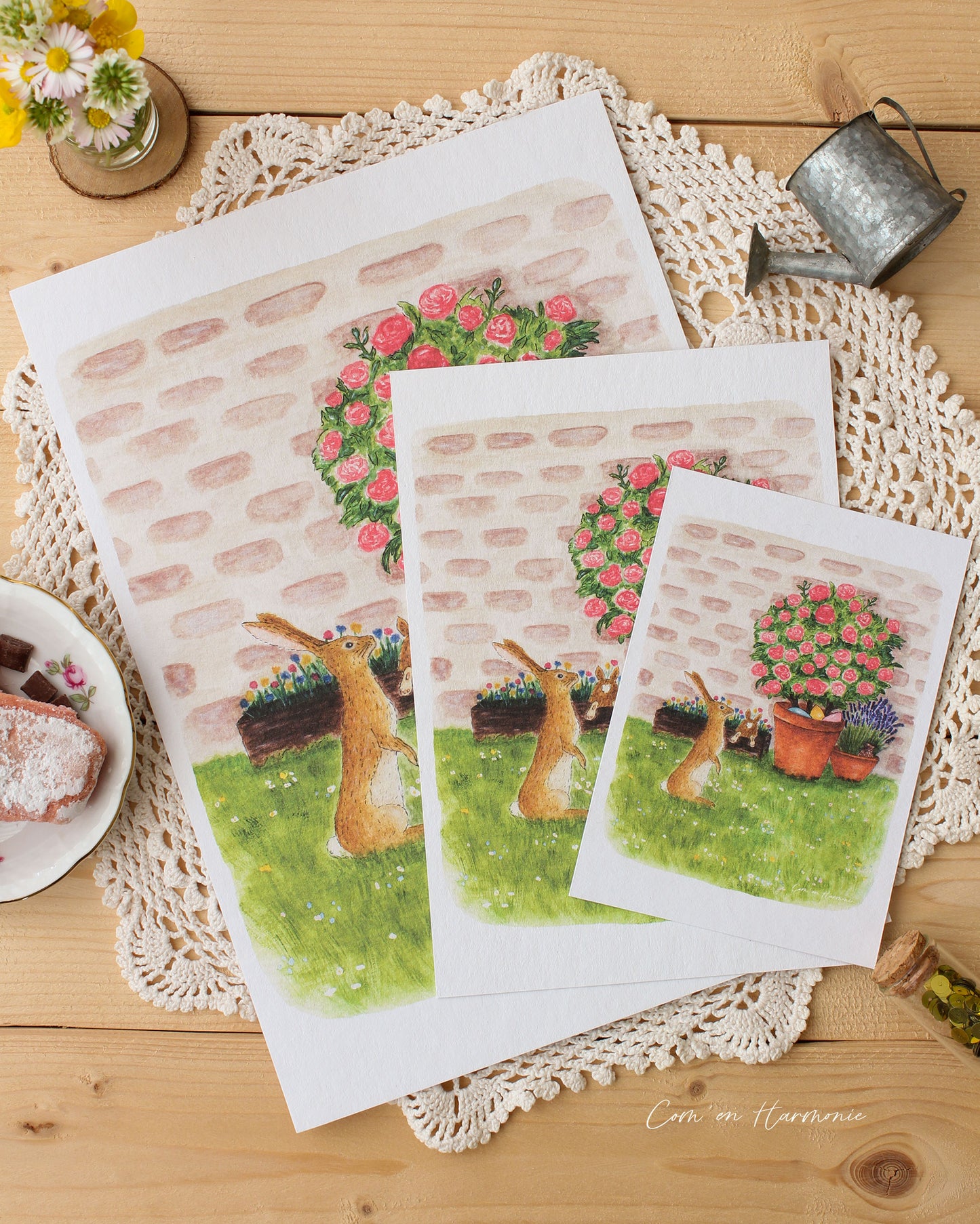 AFFICHE A4 - LAPINS AU JARDIN