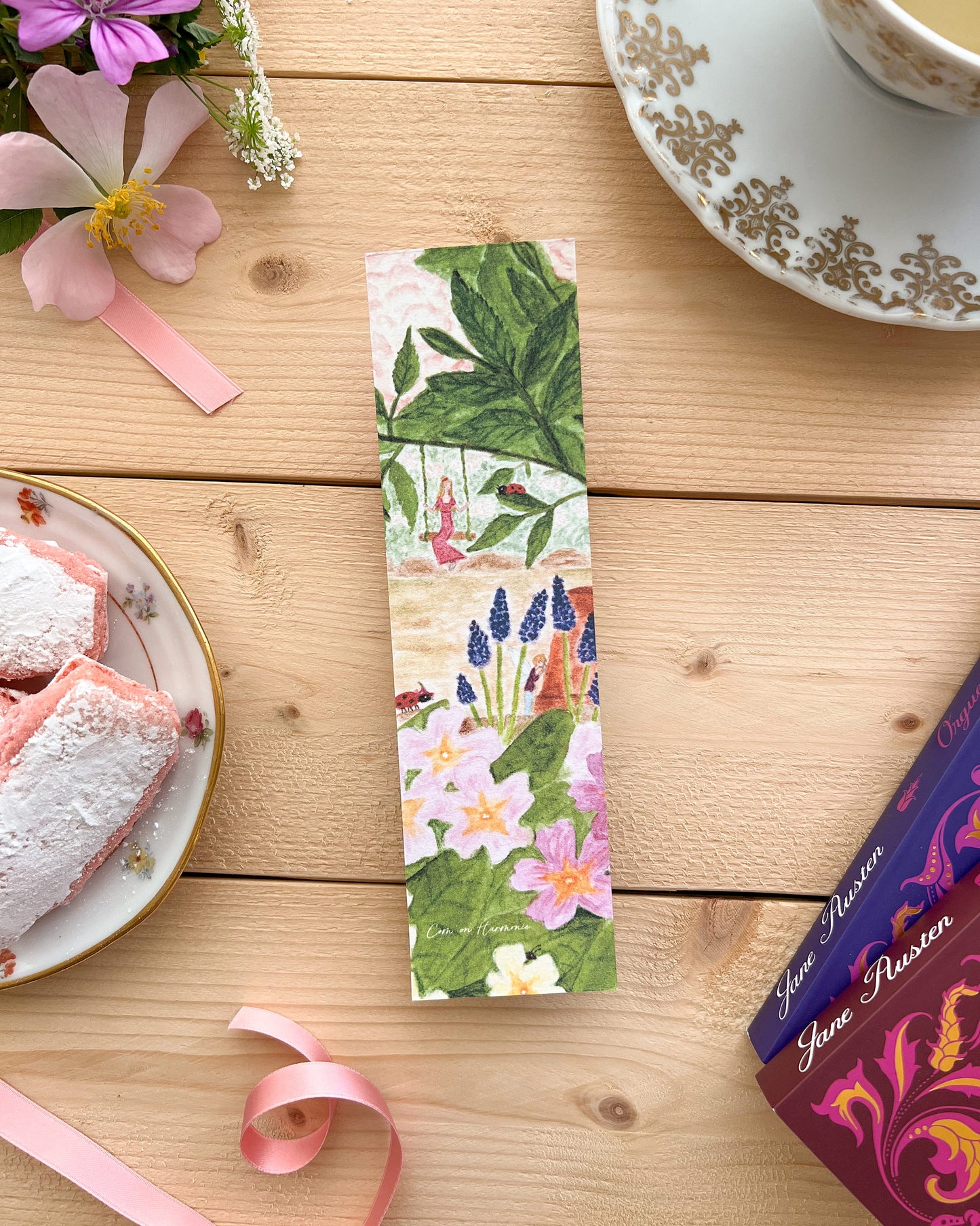 MARQUE PAGE - TEA TIME AU JARDIN