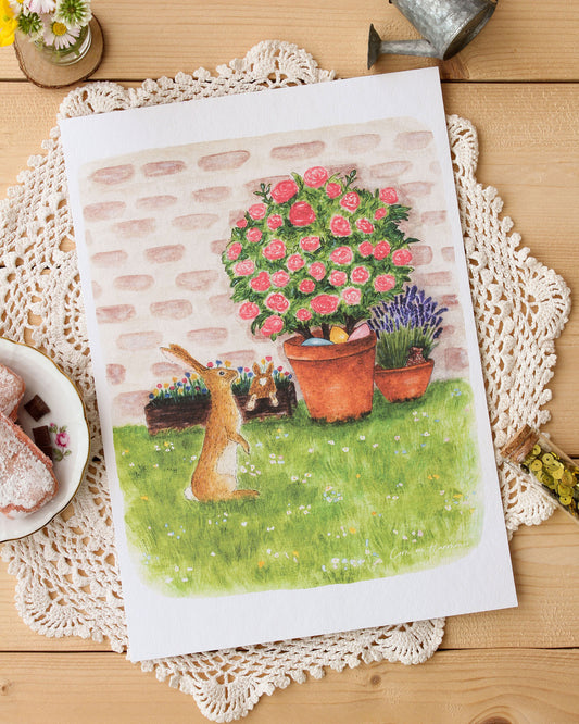 AFFICHE A4 - LAPINS AU JARDIN