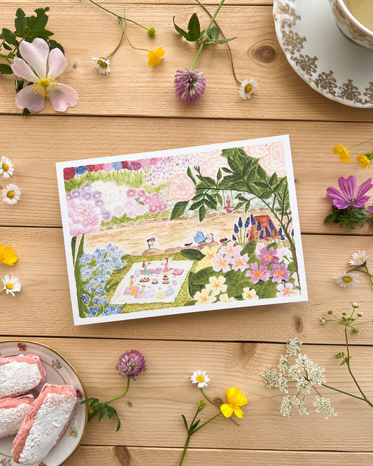 AFFICHE A5 - TEA TIME AU JARDIN