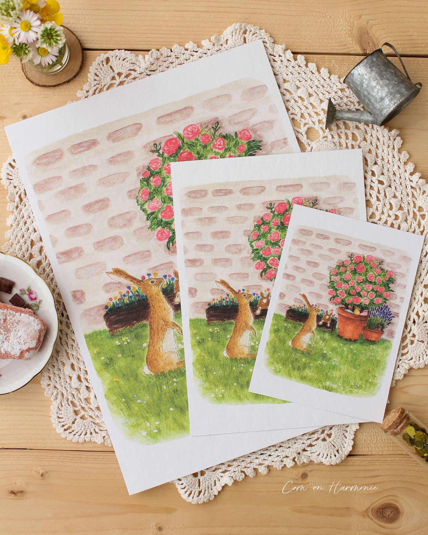 AFFICHE A5 - LAPINS AU JARDIN